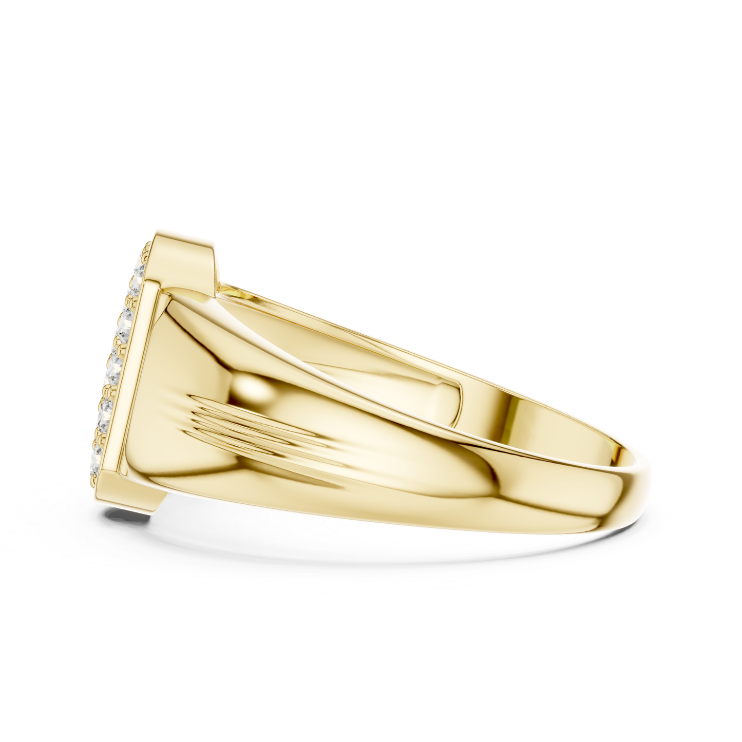 Round Diamond Cluster Signet Ring | Modern Luxury Style
