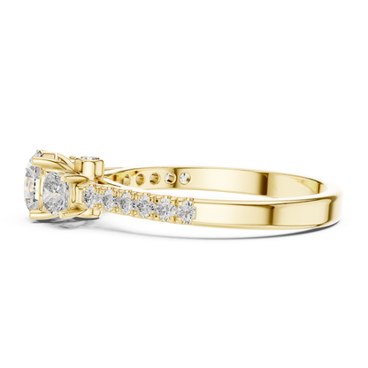 Round Diamond Side Stone Band Ring | Brilliance All Around
