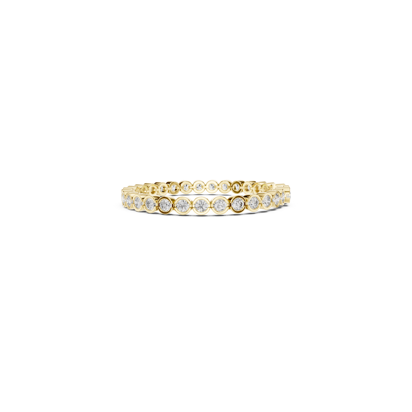 Round Bezel Set Diamond Tennis Bracelet | Modern Luxury Style