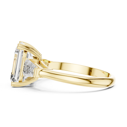 Emerald Cut Diamond Ring with Baguette Side Stones | Step-Cut Legacy