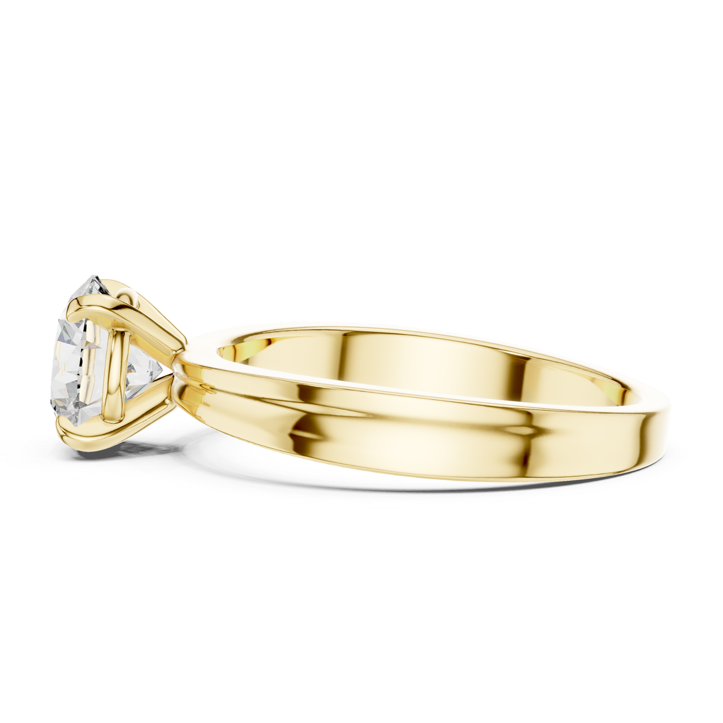 Round Diamond Solitaire Band Ring | 18K Gold Jewelry