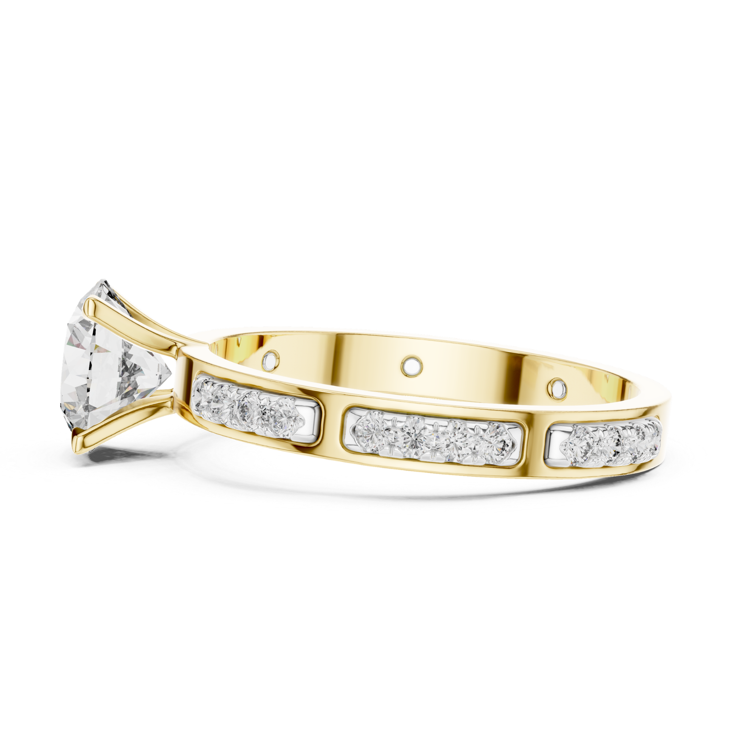Round Diamond Bezel Side Band Ring | Sleekly Wrapped in Brilliance