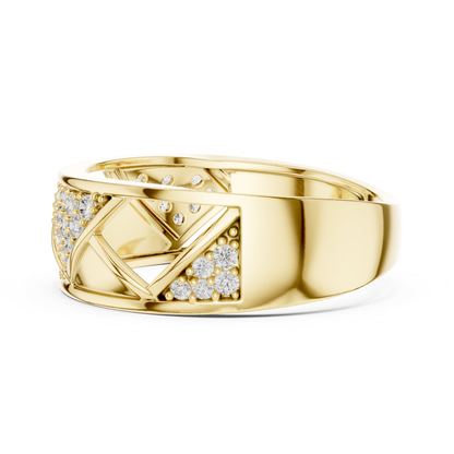 Round Diamond Open Triangle Ring | Modern Luxury Style