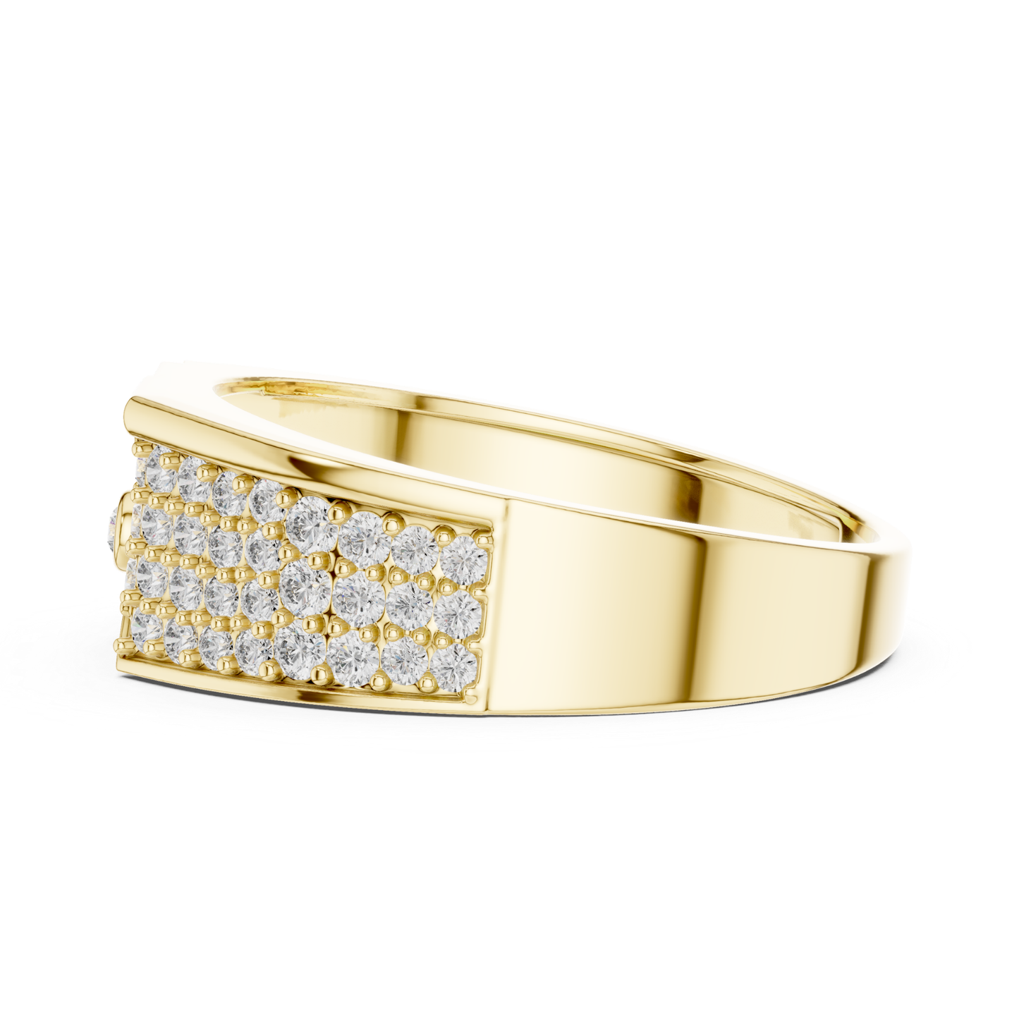 Round Diamond Luxury Band | Modern White Gold Statement Style