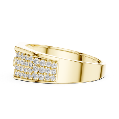 Round Diamond Luxury Band | Modern White Gold Statement Style
