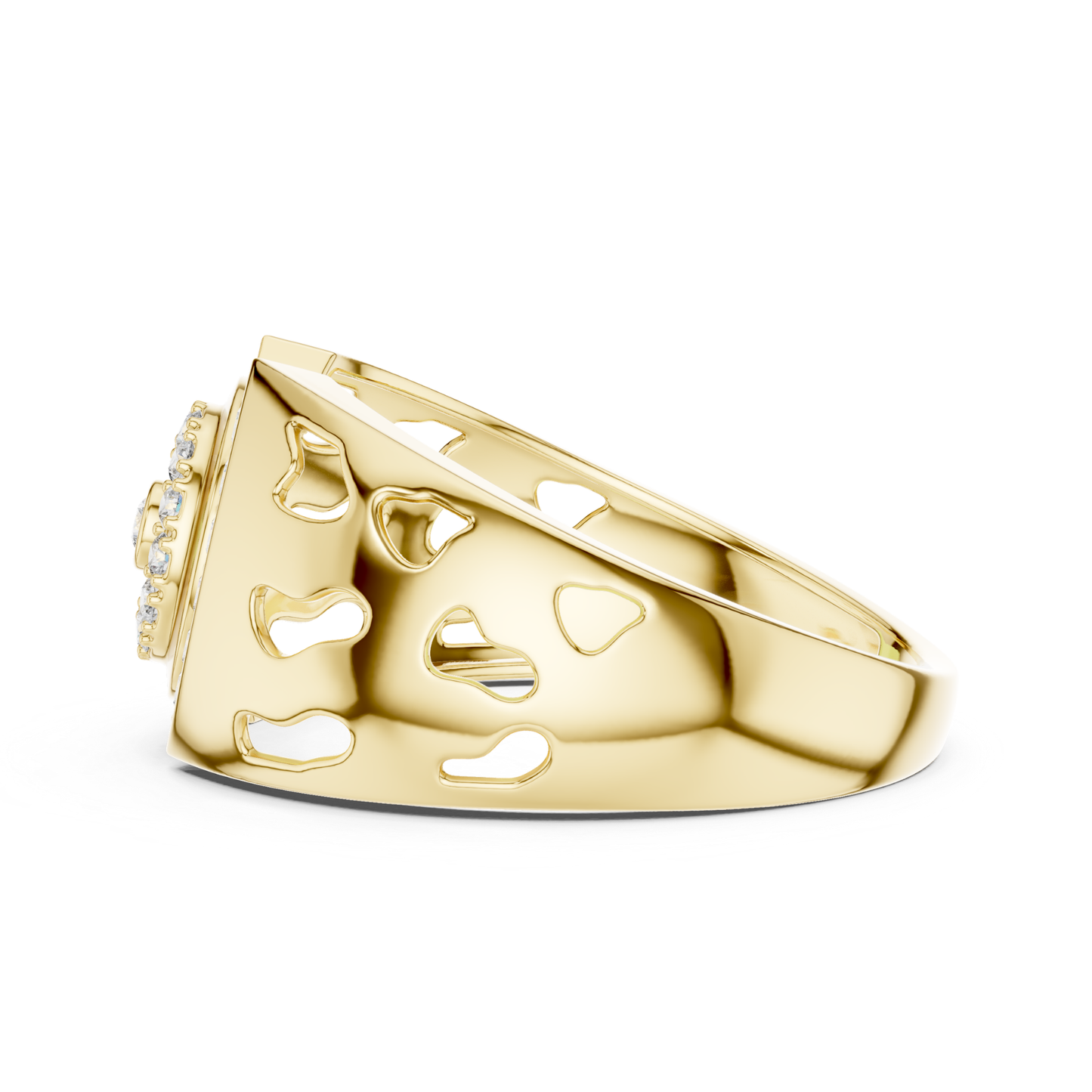 Luxury Diamond Circle Statement Rings | Modern White Gold Style