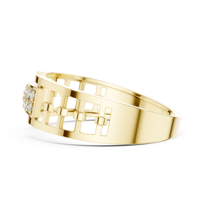 Round Diamond Men's Wedding Rings | Modern Luxury Band