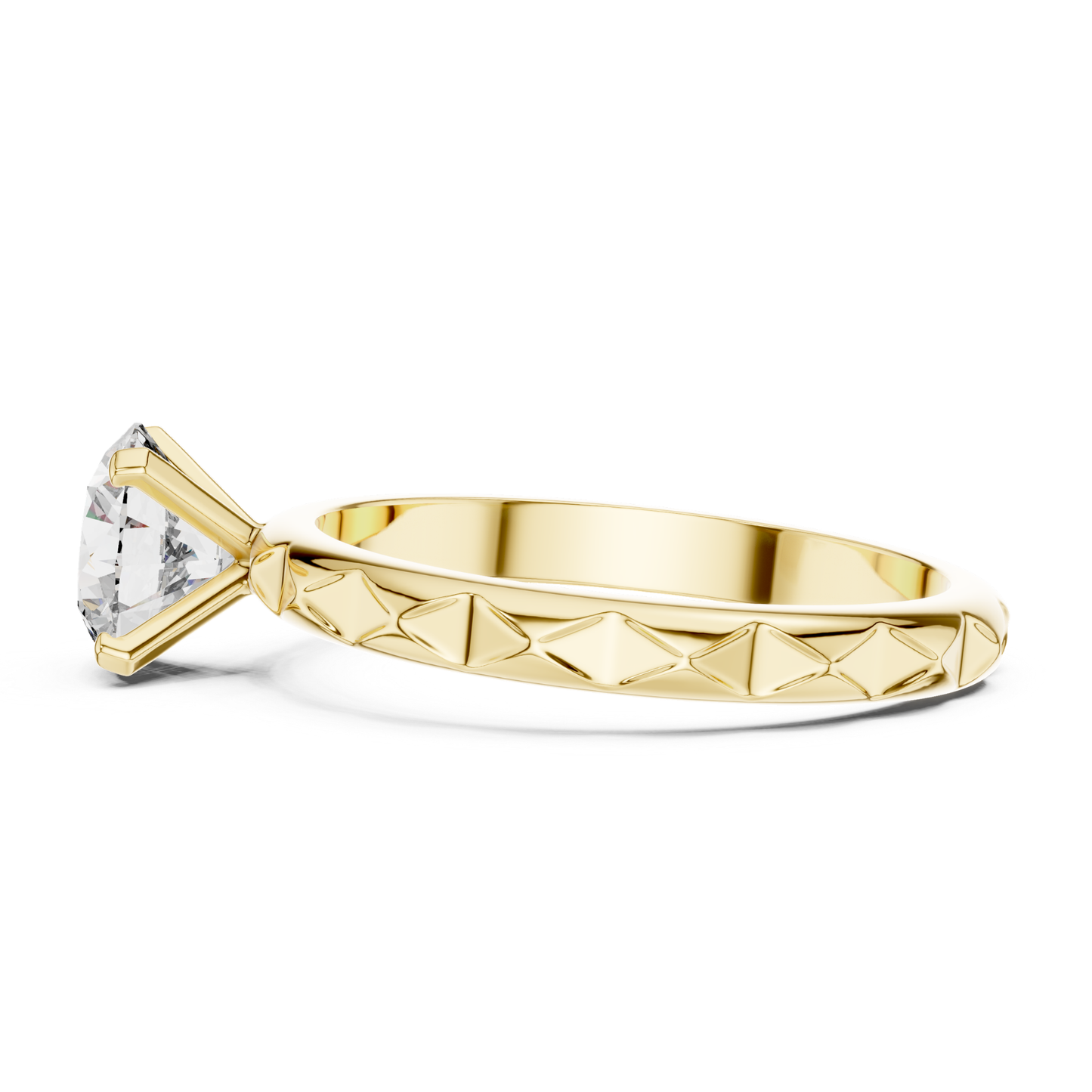 Round Diamond Pattern Band Ring | 18K Gold Fine Jewelry