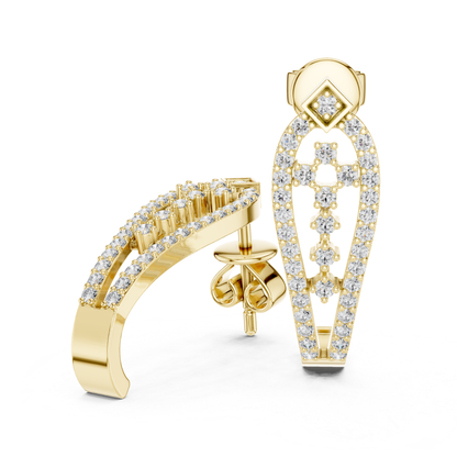 Geometric Diamond Drop Earrings with Openwork Elegance | Modern Luxury