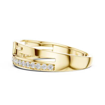 Round Diamond Channel Set Wedding Band | Modern Luxury Style