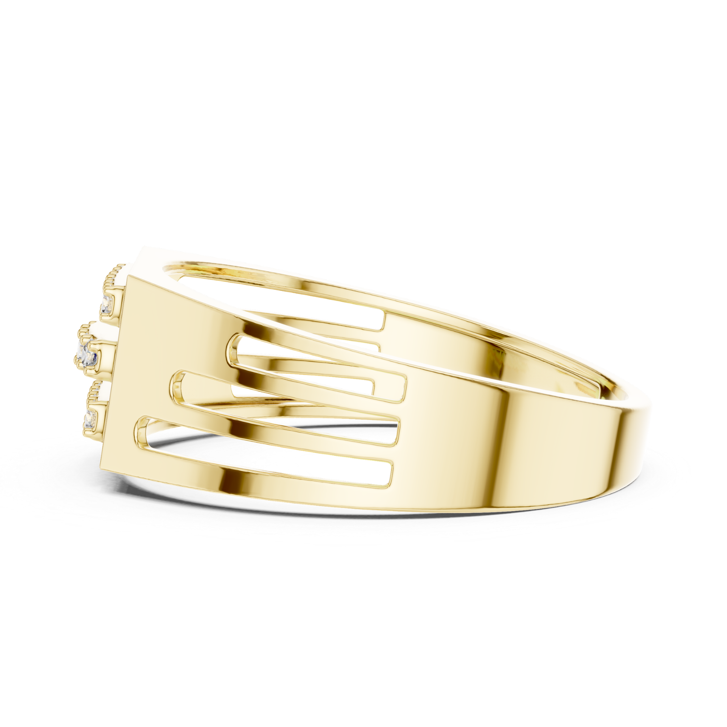 Round Cut Triple Row Men's Diamond Band | Modern Luxury Style