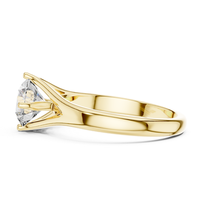 Round Diamond Split Band Ring | 18K Gold Fine Jewelry