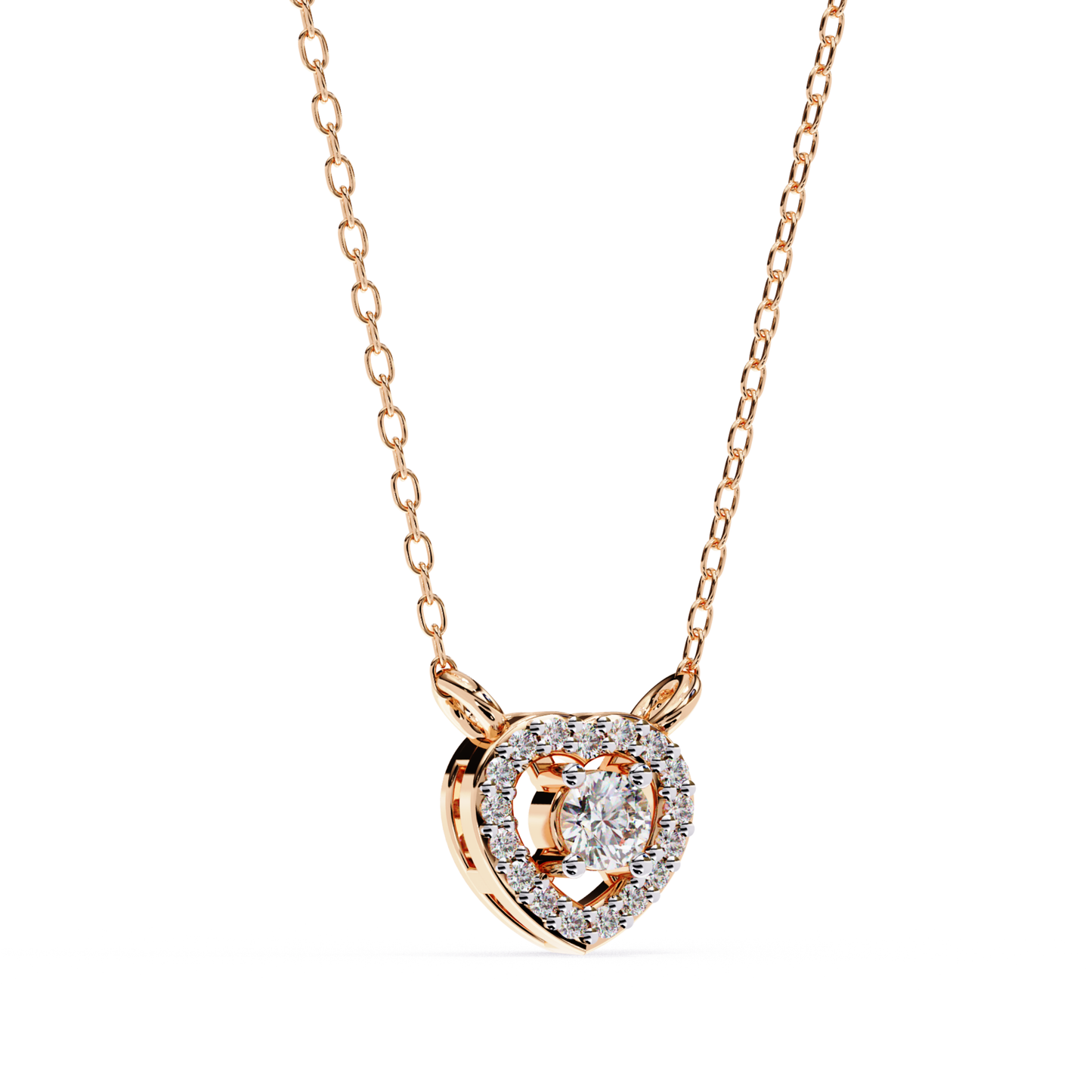 Radiant Heart Halo Lab Grown Diamond Pendant with Chain