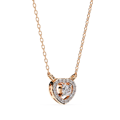 Radiant Heart Halo Lab Grown Diamond Pendant with Chain