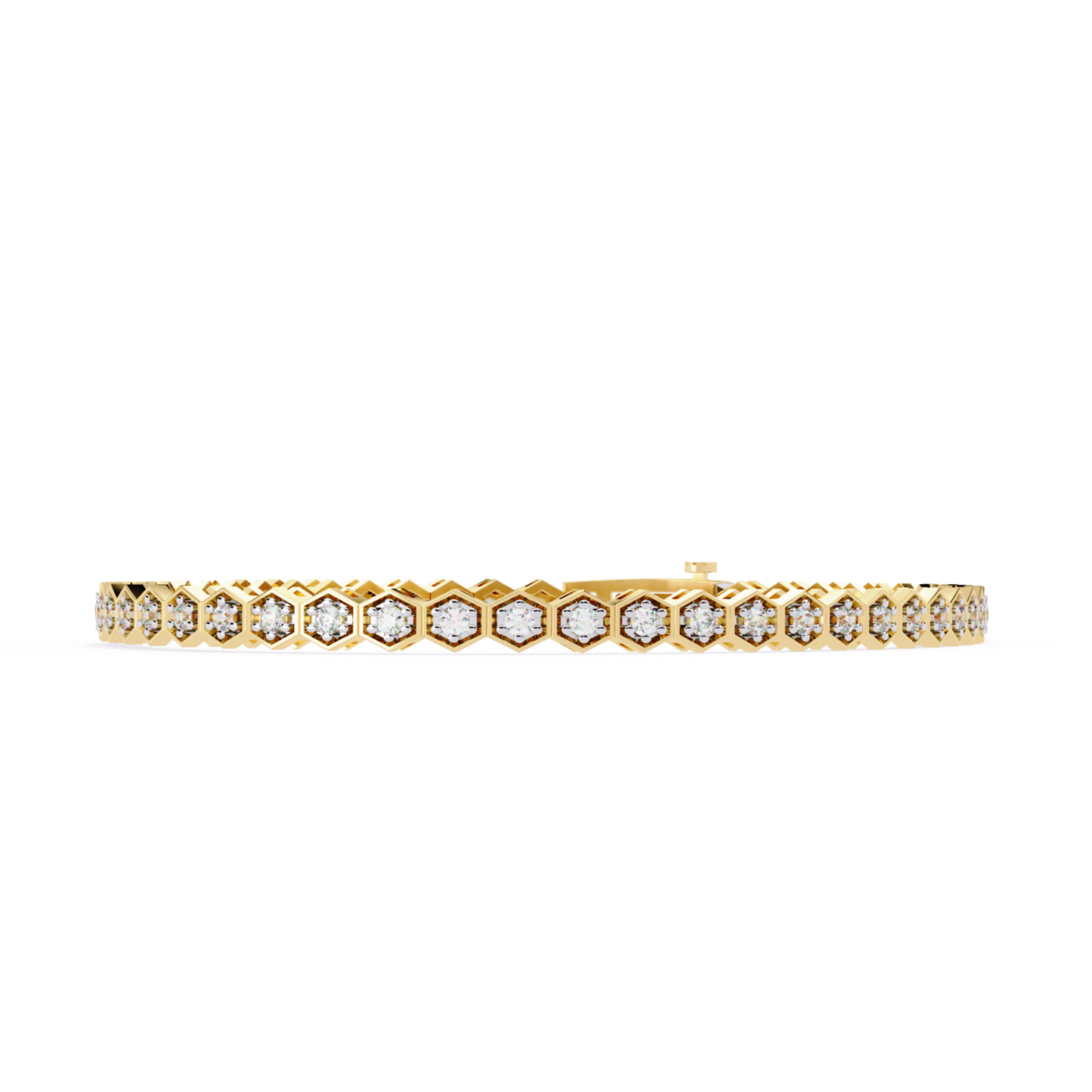 Hexa Gold Diamond Tennis Bracelet | Six Sides of Pure Luxury