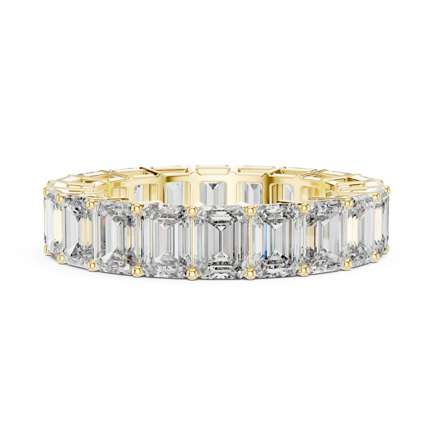 Emerald Cut Diamond Eternity Band | Luxury Gold Wedding Rings