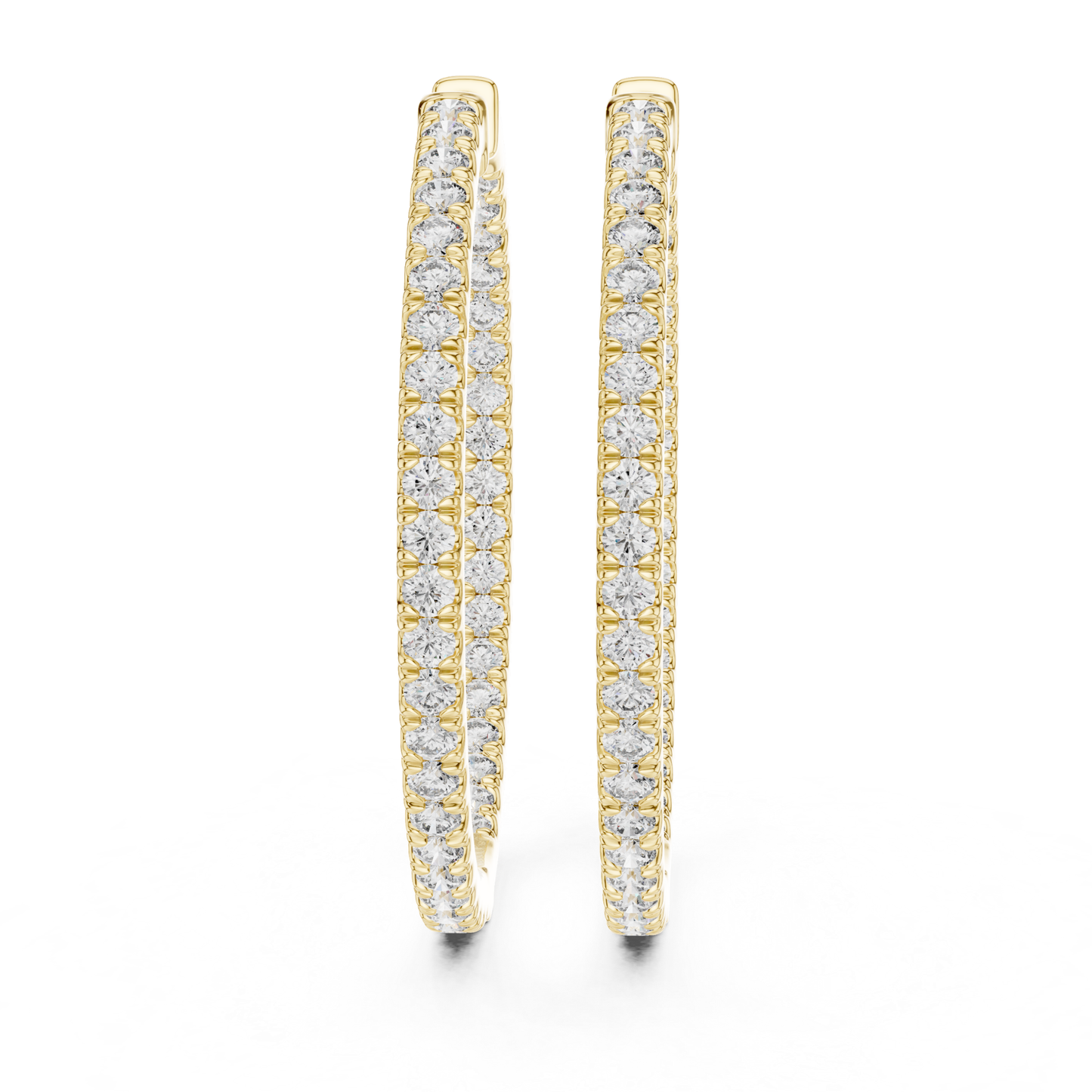 Classic Diamond Hoop Earrings with Brilliant Pave Elegance | Luxury Jewelry
