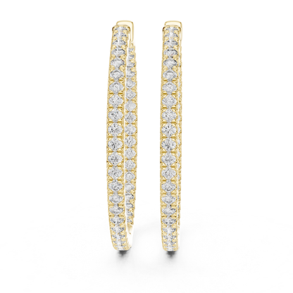 Classic Diamond Hoop Earrings with Brilliant Pave Elegance | Luxury Jewelry