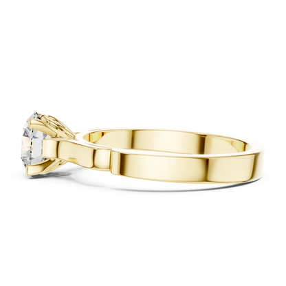 Round Diamond Structured Band Ring | 18K Gold Jewelry