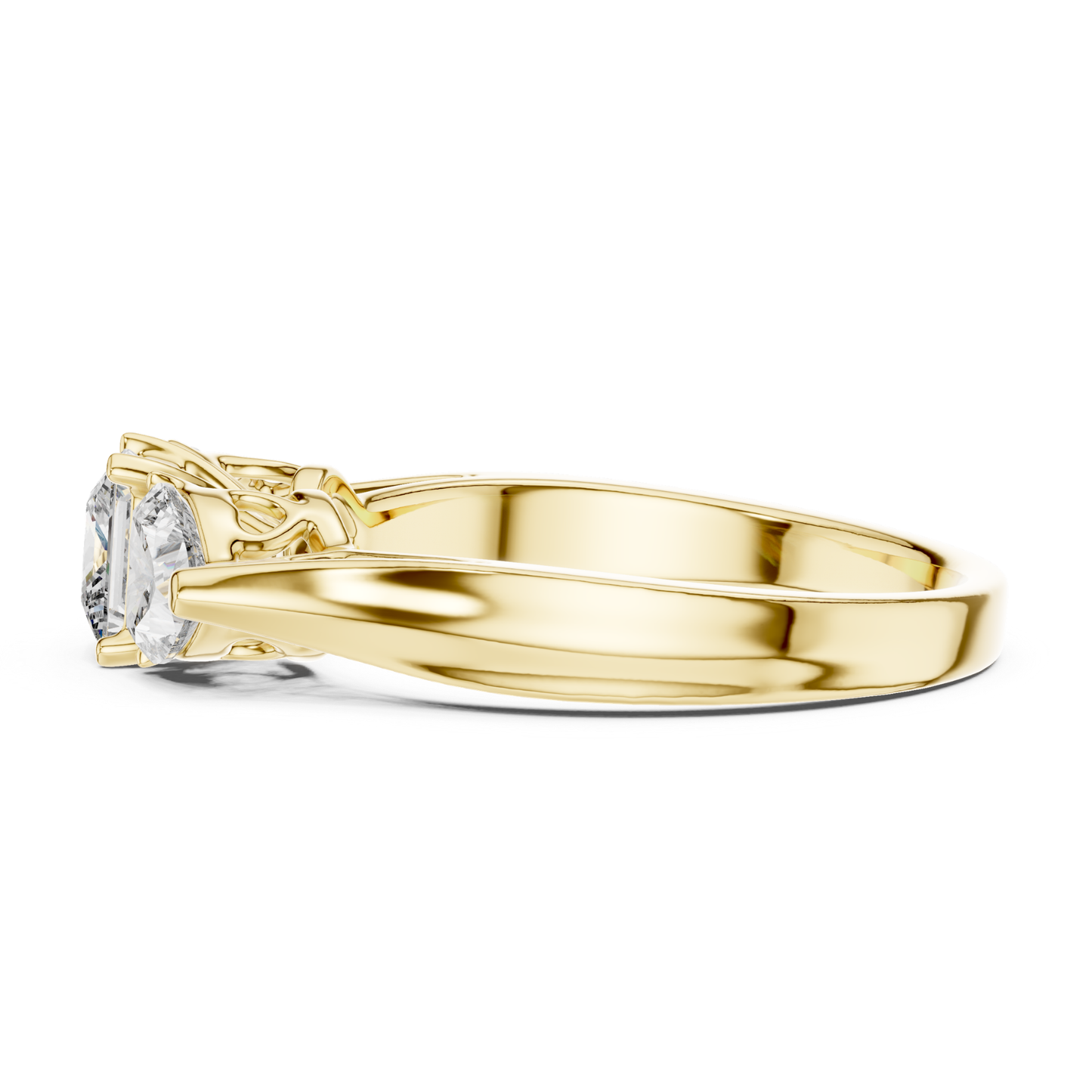 Princess Center Three Diamond Band Ring | Reign in Brilliance