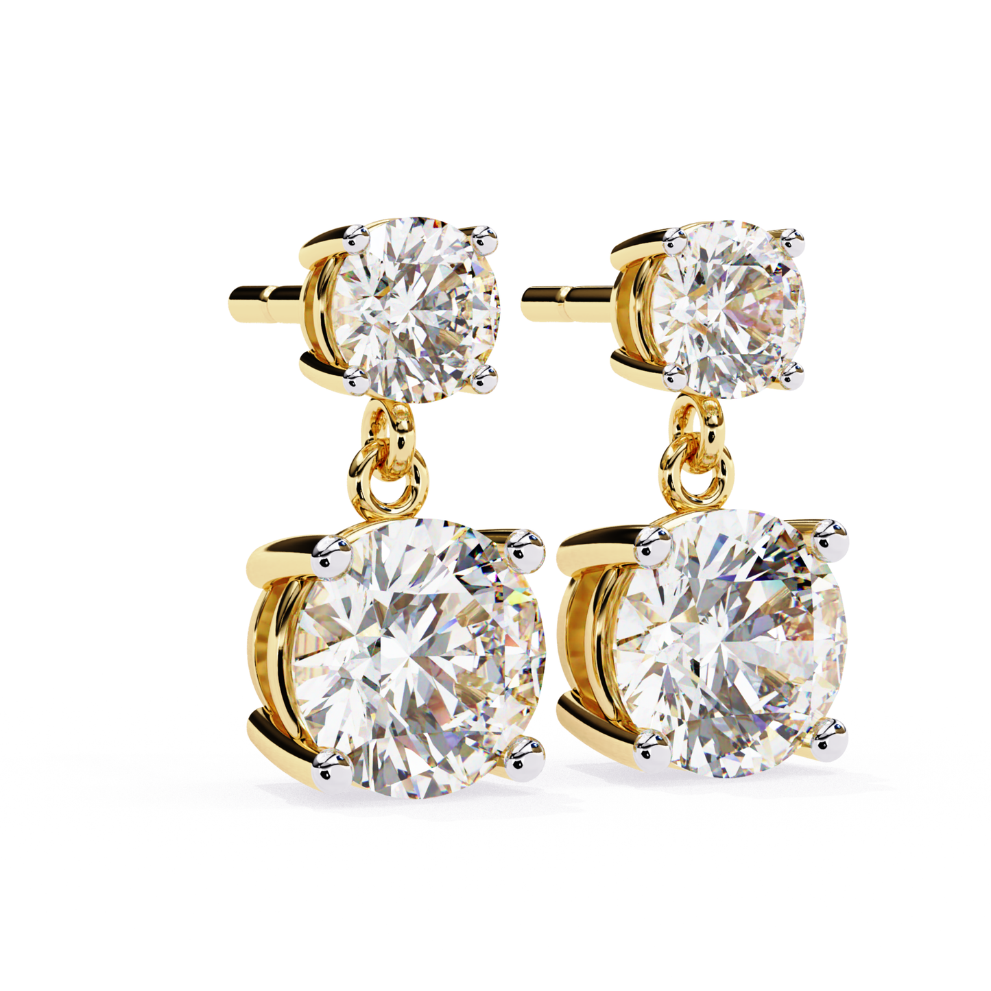 Laborgezüchtete Diamant-Tropfen-Ohrstecker in Gelbgold | Elegante Tropfen