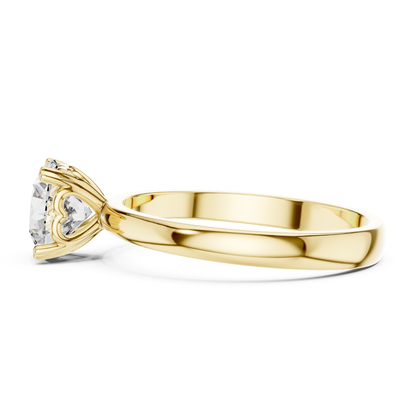 Round Diamond Simple Band Ring | 18K Gold Fine Jewelry