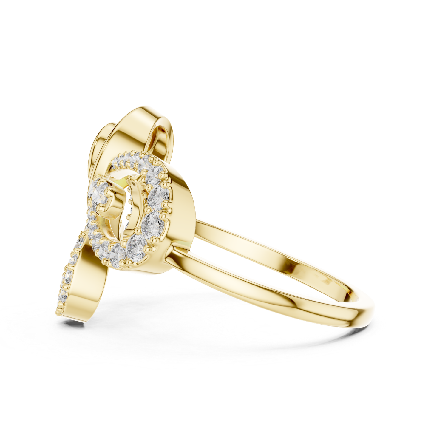 Elegant Diamond Swirl Open Ring | Luxury Contemporary Style