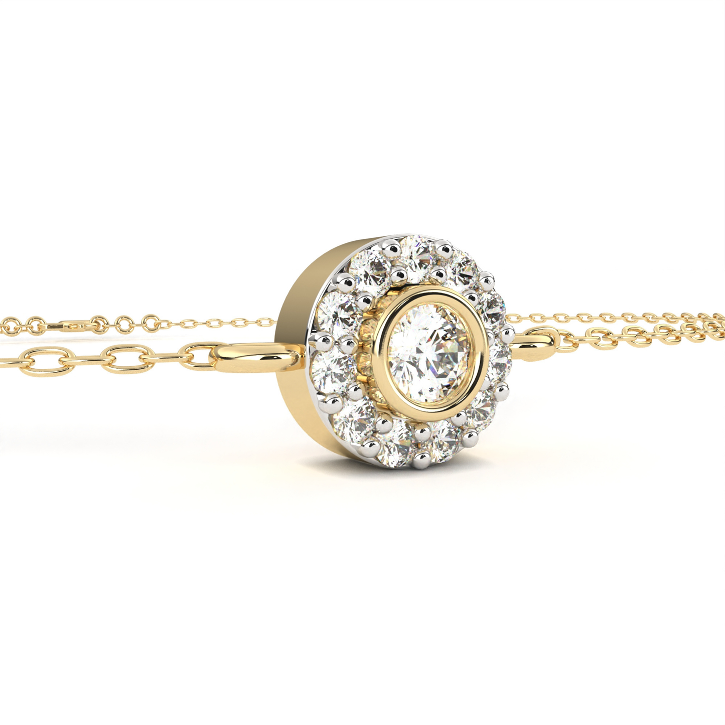Radiant Halo Diamond Bracelet