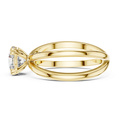 Round Diamond Criss Cross Band Ring | Where Brilliance Intertwines