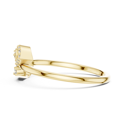 Pear Cut Open Wrap Diamond Rings | Elegant White Gold Style