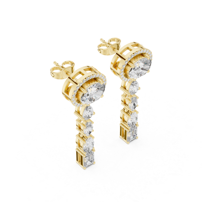 Oval Diamond Drop Earrings | Luxury Bridal Jewelry Style