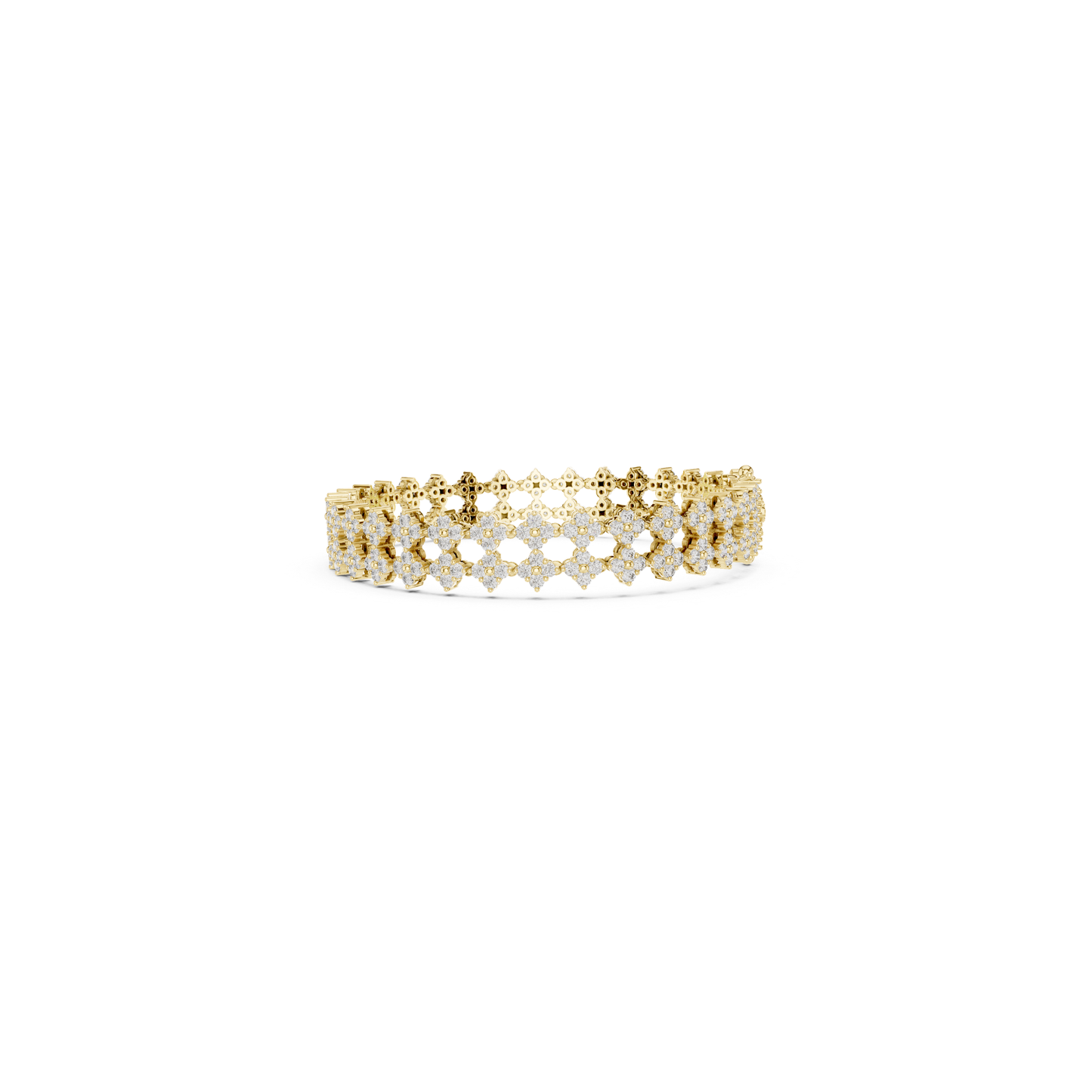 Luxury Diamond Tennis Bracelet | Elegant Floral White Gold Style
