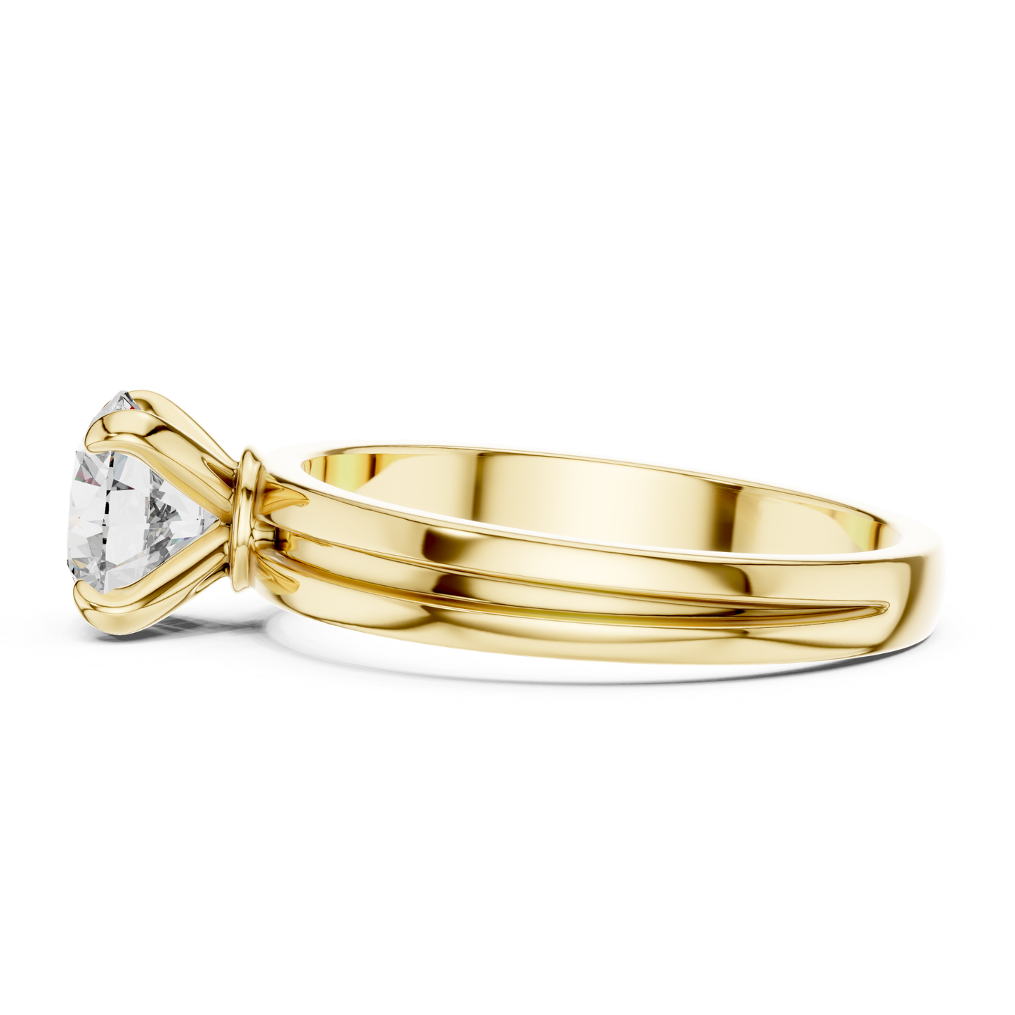 Round Diamond Plain Band Ring | 18K Gold Fine Jewelry