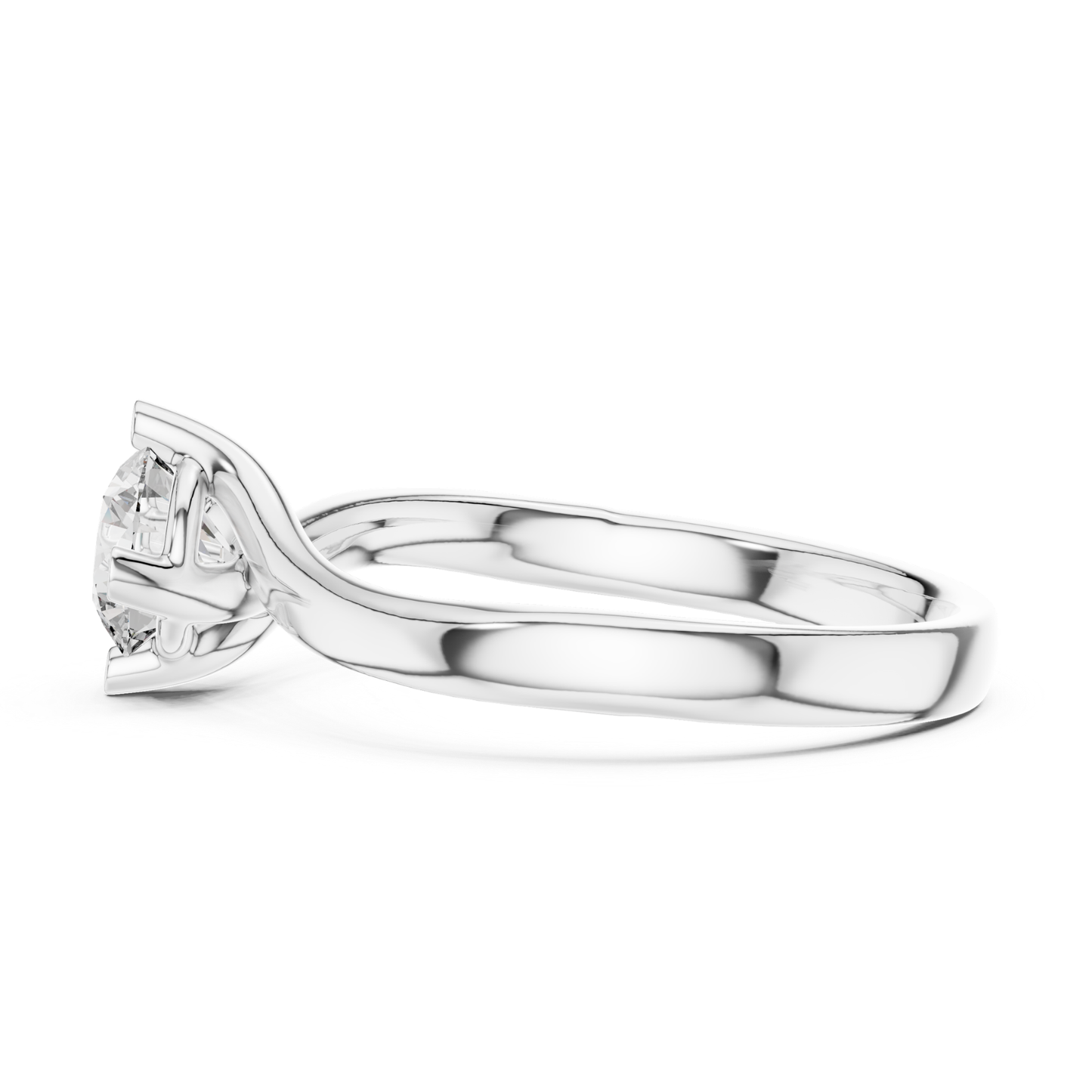 Round Cut Twist Solitaire Diamond Ring | Elegant Modern Style