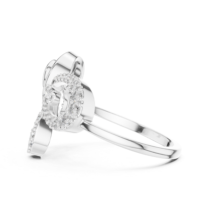 Elegant Diamond Swirl Open Ring | Luxury Contemporary Style