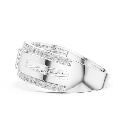 Luxury Men’s Diamond Band | Modern White Gold Wedding Style
