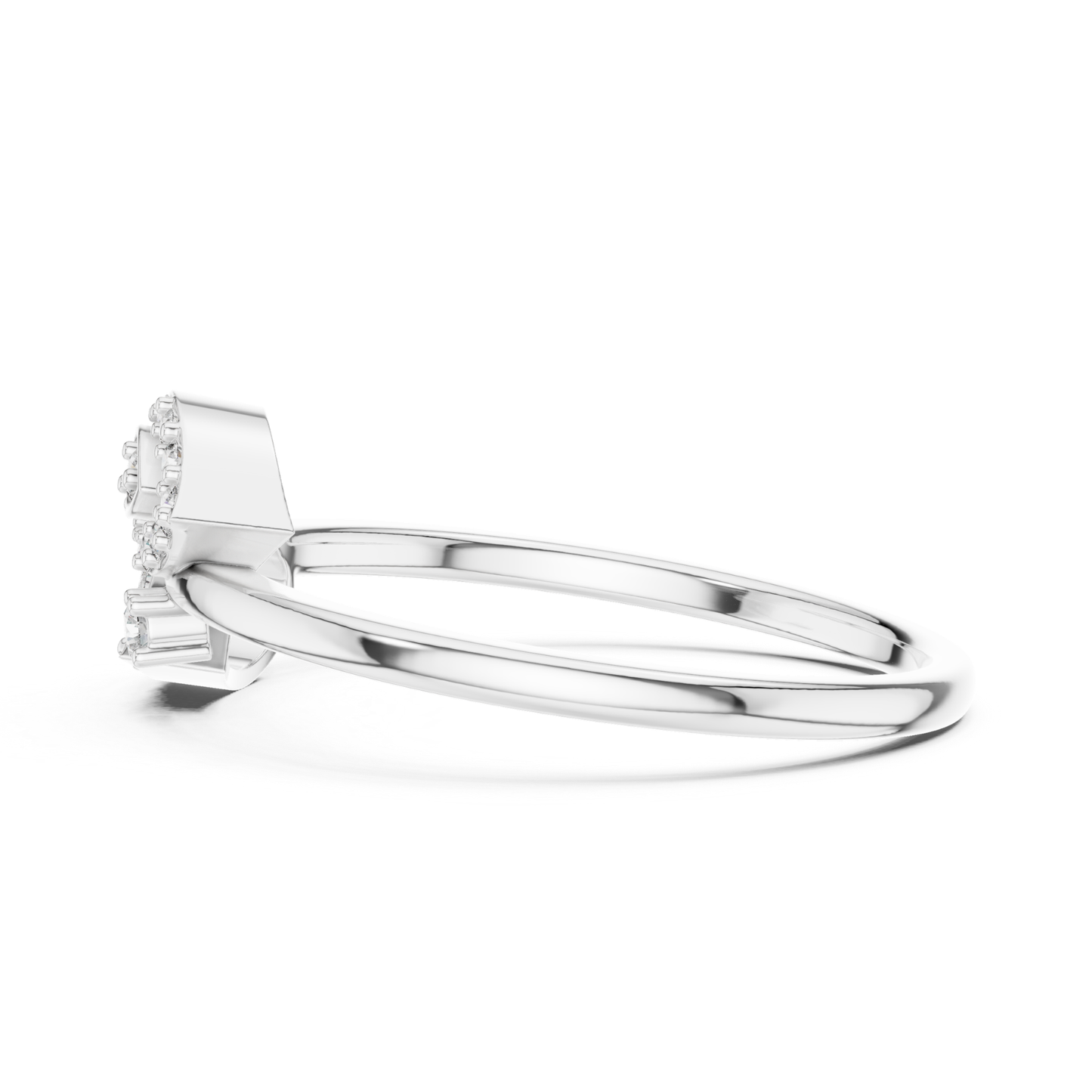 Pear Cut Open Wrap Diamond Rings | Elegant White Gold Style