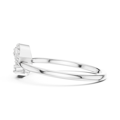 Pear Cut Open Wrap Diamond Rings | Elegant White Gold Style