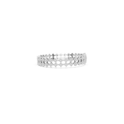 Luxury Diamond Tennis Bracelet | Elegant Floral White Gold Style