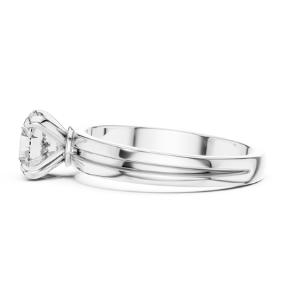 Round Diamond Plain Band Ring | 18K Gold Fine Jewelry