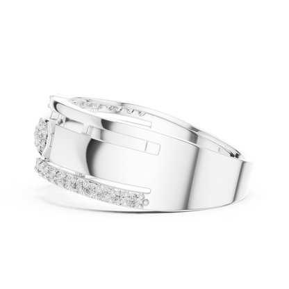 Invisible Set Diamond Modern Band Rings | Luxury White Gold Style