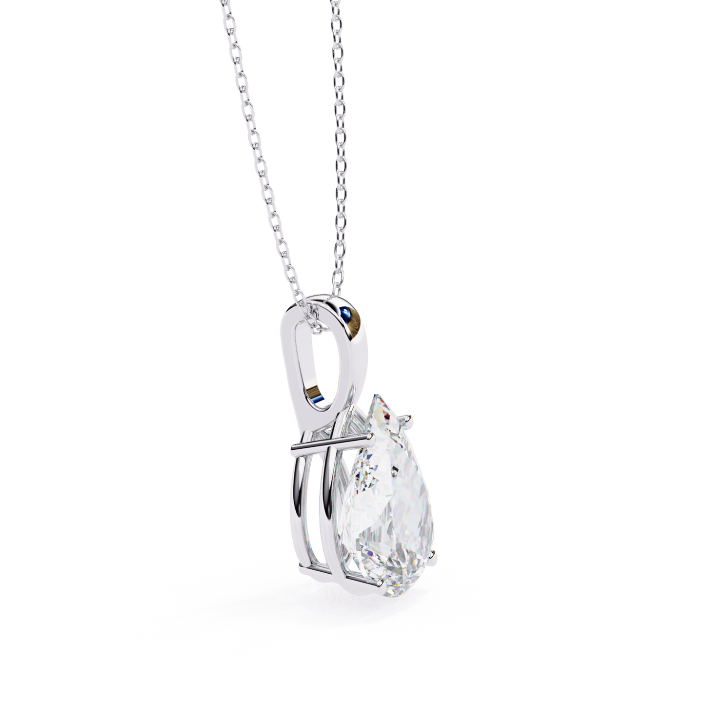 Radiant Pear Elegance Pendant | 18K Fine Gold Jewelry