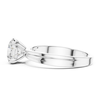 Round Diamond Solitaire Band Ring | 18K Gold Jewelry