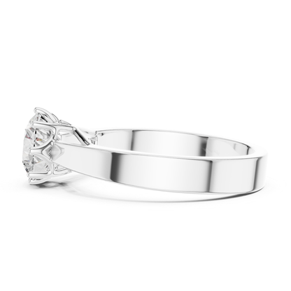 Round Diamond Solitaire Ring | 18K Gold Fine Jewelry