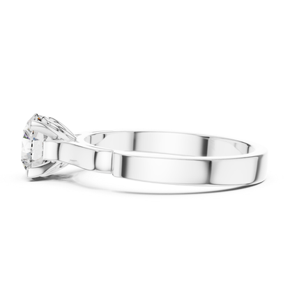 Round Diamond Structured Band Ring | 18K Gold Jewelry