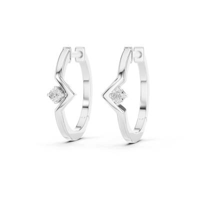 Modern Zigzag Diamond Hoop Earrings with Minimal Elegance | Luxury Jewelry