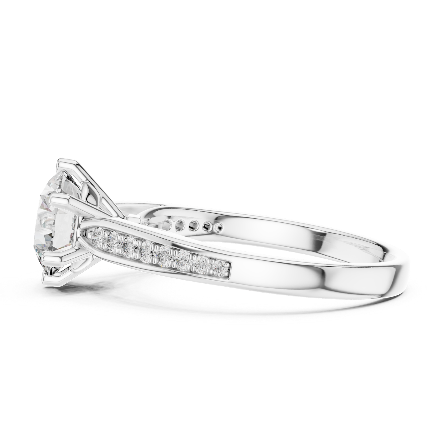 Round Diamond Channel Side Band Ring | Brilliance in Perfect Flow