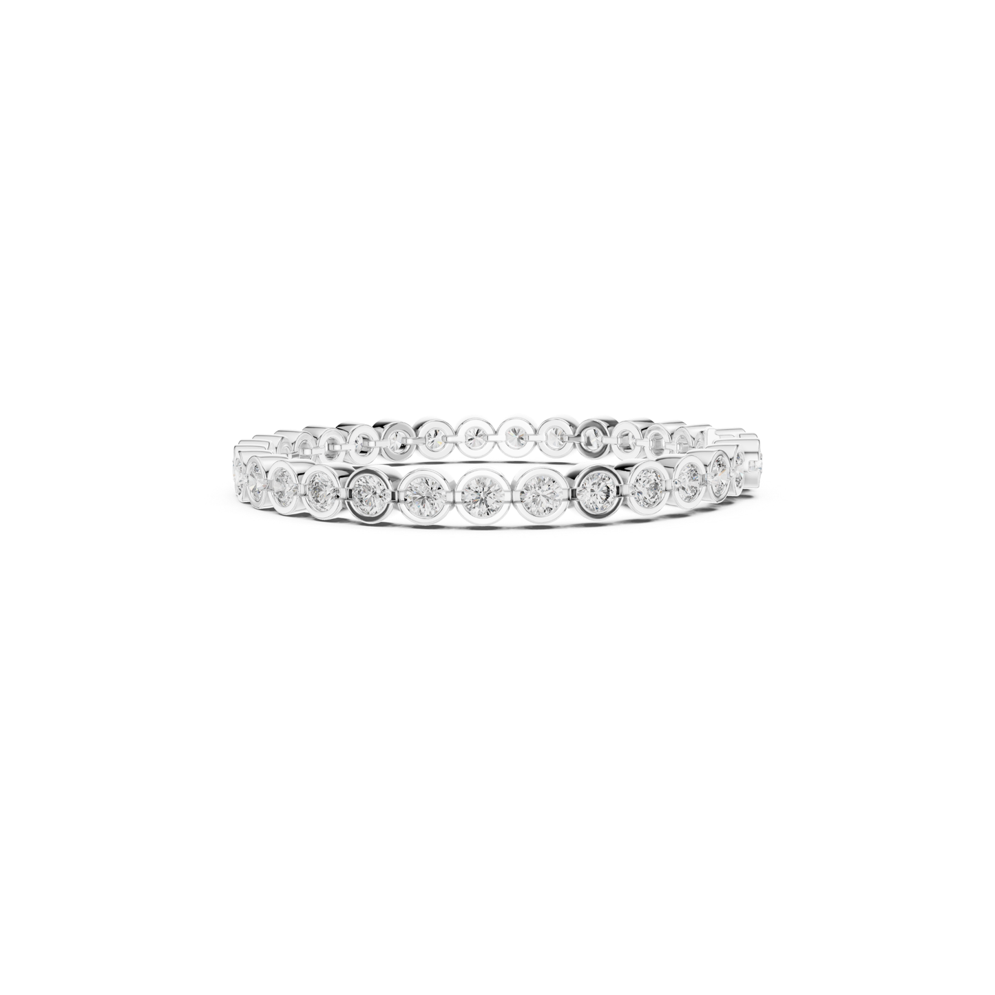 Round Bezel Set Diamond Tennis Bracelet | Modern Luxury Style
