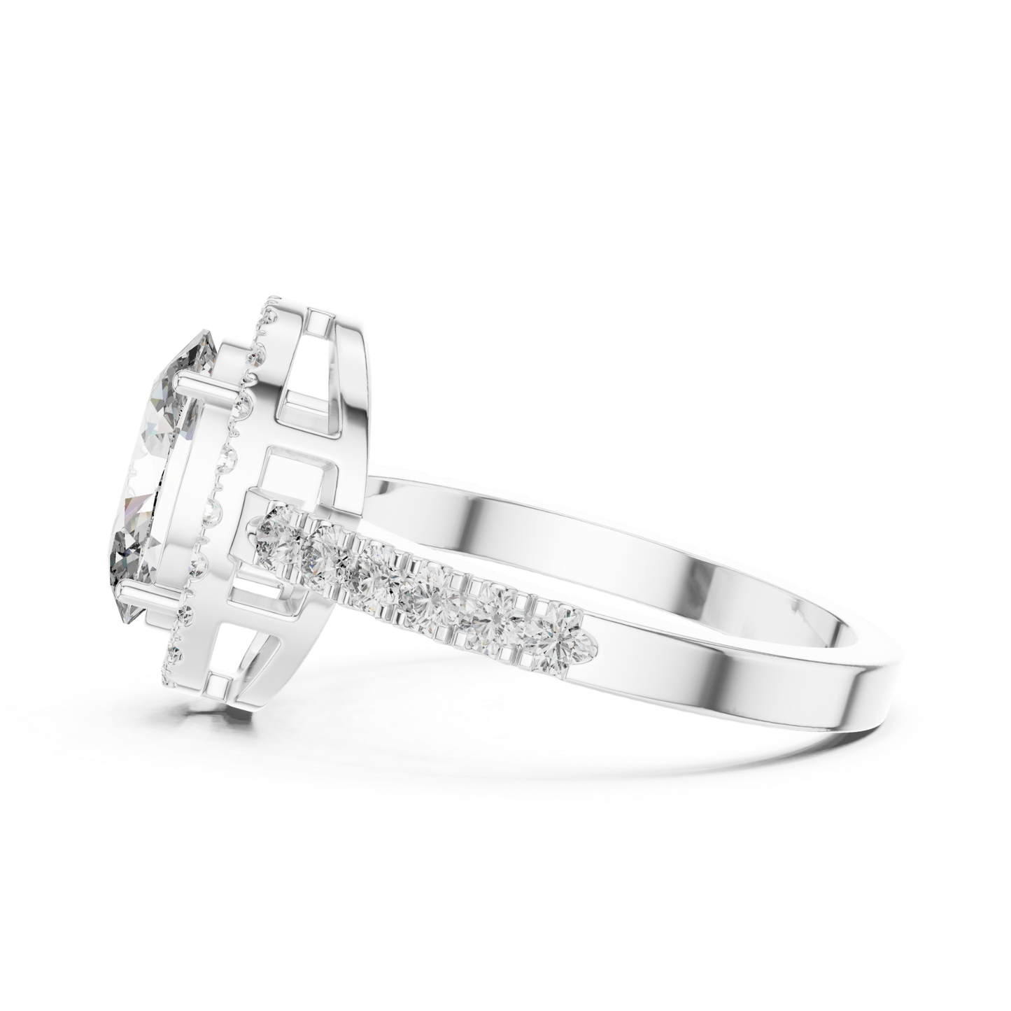 Oval Center Diamond Halo Ring | Crowned in Pure Brilliance