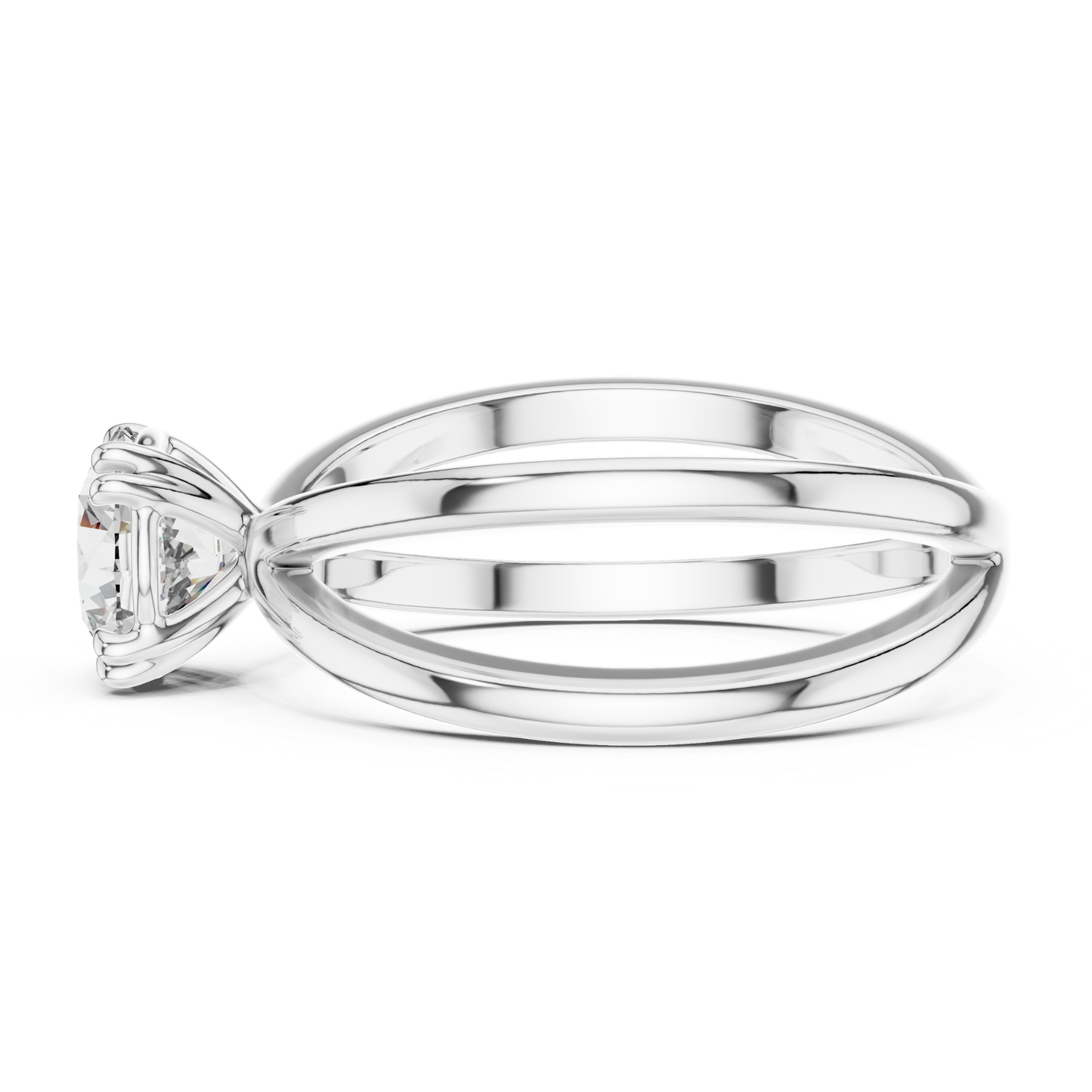 Round Diamond Criss Cross Band Ring | Where Brilliance Intertwines
